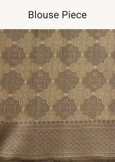 Dusky Green Tissue Silk Woven Saree
