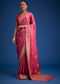 Dusky Orange Dola Silk Saree With Embroidered Border And Pallu