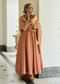 Dusty peach embroidered anarkali paired with pant and dupatta.