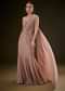 Dusty Pink Fishcut Drape Saree With Embellished Corset Blouse