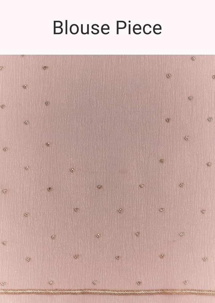 Dusty Rose Cutdana And Stone Embroidered Tissue Saree