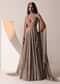 Dusty Copper Gold Embroidered Lehenga Set In Knit Strechable & Sequins Fabric