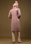 Dusty Pink Purple Thread Embroidered Sherwani Set In Silk