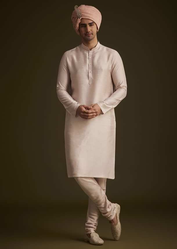 Dusty Pink Embroidered Sherwani Set
