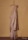 Dusty Pink Kanjivaram Saree In Pure Uppada Silk With Unstitched Blouse