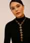 Earthy Toned Semi Precious Stone Studded Necklace With A Long Tie Design