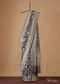 Fog Grey Saree In Tissue Georgette With Banarasi Zari Weave And An Unstitched Blouse