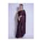 Raisin Purple Saree In Satin With Kundan In Leaves And Floral Motifs Online - Kalki Fashion