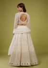 Pearl White Embroidered Lehenga Set In Organza