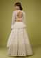 Pearl White Embroidered Lehenga Set In Organza