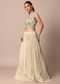 Elegant Beige Net Embroidered Bridesmaid Lehenga Set