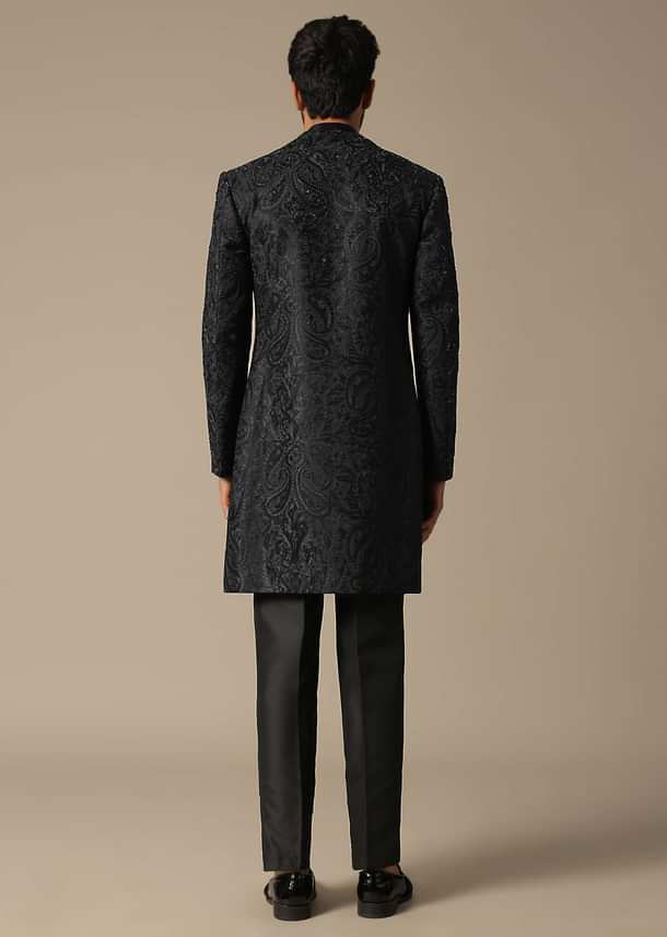 Elegant Black Men's Indowestern Ensemble