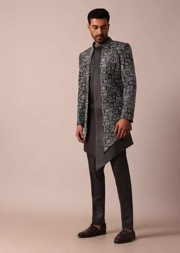 Elegant Brown Indowestern Set For Men