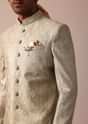 Elegant Green Banarasi Silk Sherwani Set