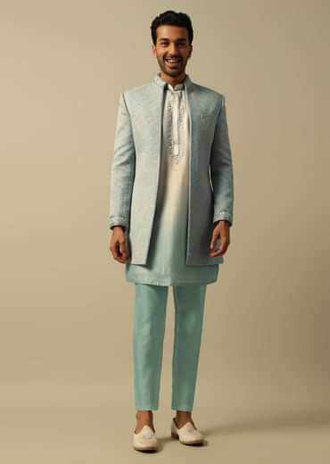 Elegant Green Ombre Indowestern For Men