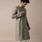 Elegant Grey Jaipur Print Men Kurta Set