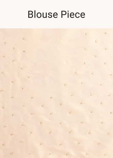 Elegant Peach Saree With Scalloped Border