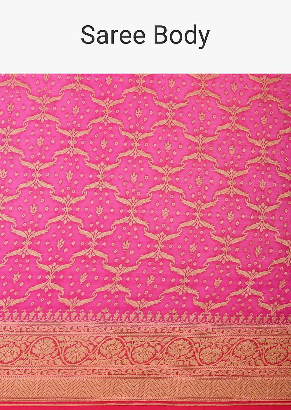 Elegant Pink Banarasi Khaddi Saree For Festive Bliss