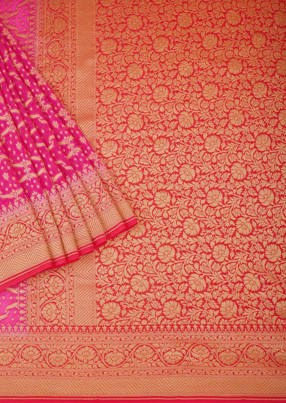 Elegant Pink Banarasi Khaddi Saree For Festive Bliss