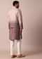 Elegant Purple Ombre Silk Jacket Kurta Set For Men