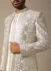 Elegant White Silk Indowestern Set