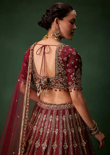 Embellished Bridal Lehenga Heavy Work Set with Two Dupattas