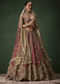 Embroidered Raw Silk Bridal Lehenga Set with Two Dupattas