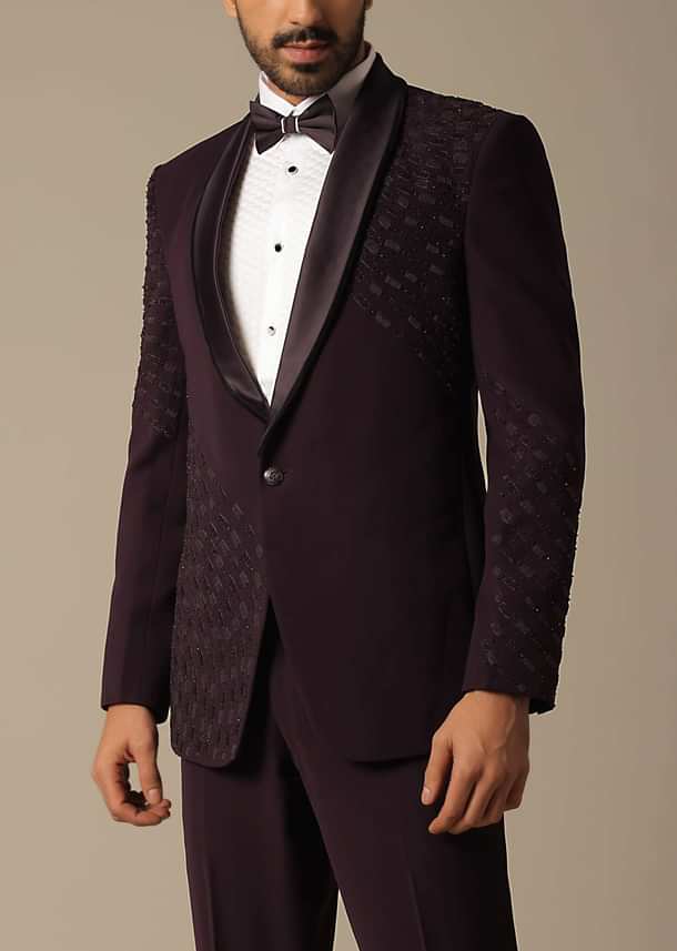 Embroidered Tuxedo Set for the Stylish Groom