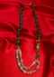 Emerald Green Beaded Necklace With Orange And Green Marble Stone Online - Kalki Fashion