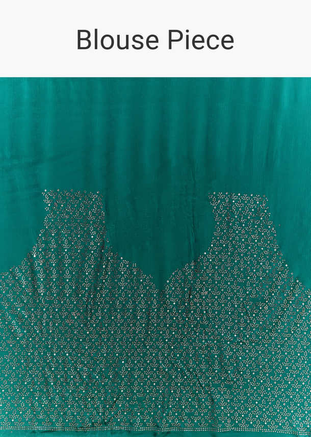 Emerald Green Satin Bridesmaid Lehenga With Stone Work