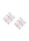 Emerald Cut Faux Diamond Studs In 92.5 Silver