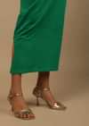 Emerald Green Shapewear Saree Petticoat In Cotton Lycra With Elastic Waistband And Slit