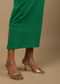 Emerald Green Shapewear Saree Petticoat In Cotton Lycra With Elastic Waistband And Slit