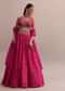 Enchanting Pink Chinnon Lehenga Set With Zardosi Embroidered Choli And A Dupatta
