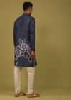 Persian Blue Printed Linen Kurta