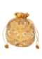 Ethnic beige potli bag embellished with zardosi and sequins embroidery only on kalki