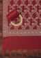 Exquisite Banarasi Print Silk Dress Material Suit Set in Red And Dark Maroon