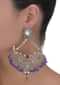 Fancy Danglers With Blue Mina Work, Kundan, Bugle Beads, Crystals, Red Stone And Purple Ghungrus Online - Kalki Fashion