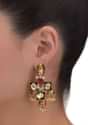 Fancy Gold Plated Geometric Shaped Earrings With Four Nano Jhumkas Online - Kalki Fashion