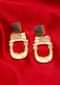 Fancy Metal Coated Earring With Pink And Sage Green Semi Precious Stone Online - Kalki Fashion