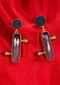 Fancy Party Wear Drop Earring With Black Semi Precious Stone And Mulberry Crystal Online - Kalki Fashion