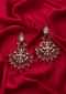 Fancy Traditional Earring Wit Cut Outs And Drops Online - Kalki Fashion