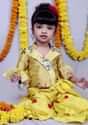 Featuring Green Yellow Layered Palazzo Set With Printed Blouse Online - Kalki Fashion