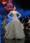 Fern Green Gown In Net With Geometric Hand Embroidery And Organza Drapes On The Sides