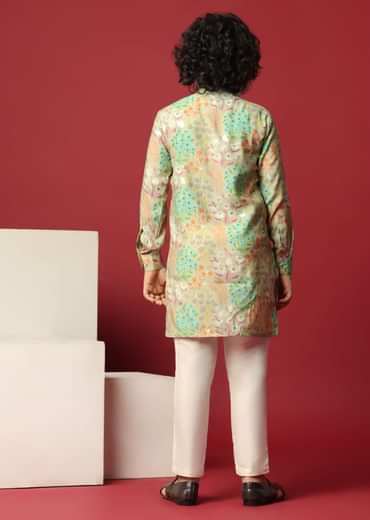 Festive Multi-Color Kurta Set For Boys