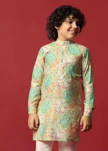 Festive Multi-Color Kurta Set For Boys