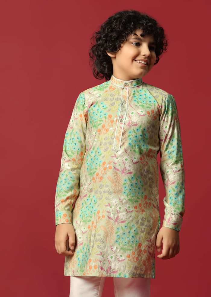 Festive Multi-Color Kurta Set For Boys