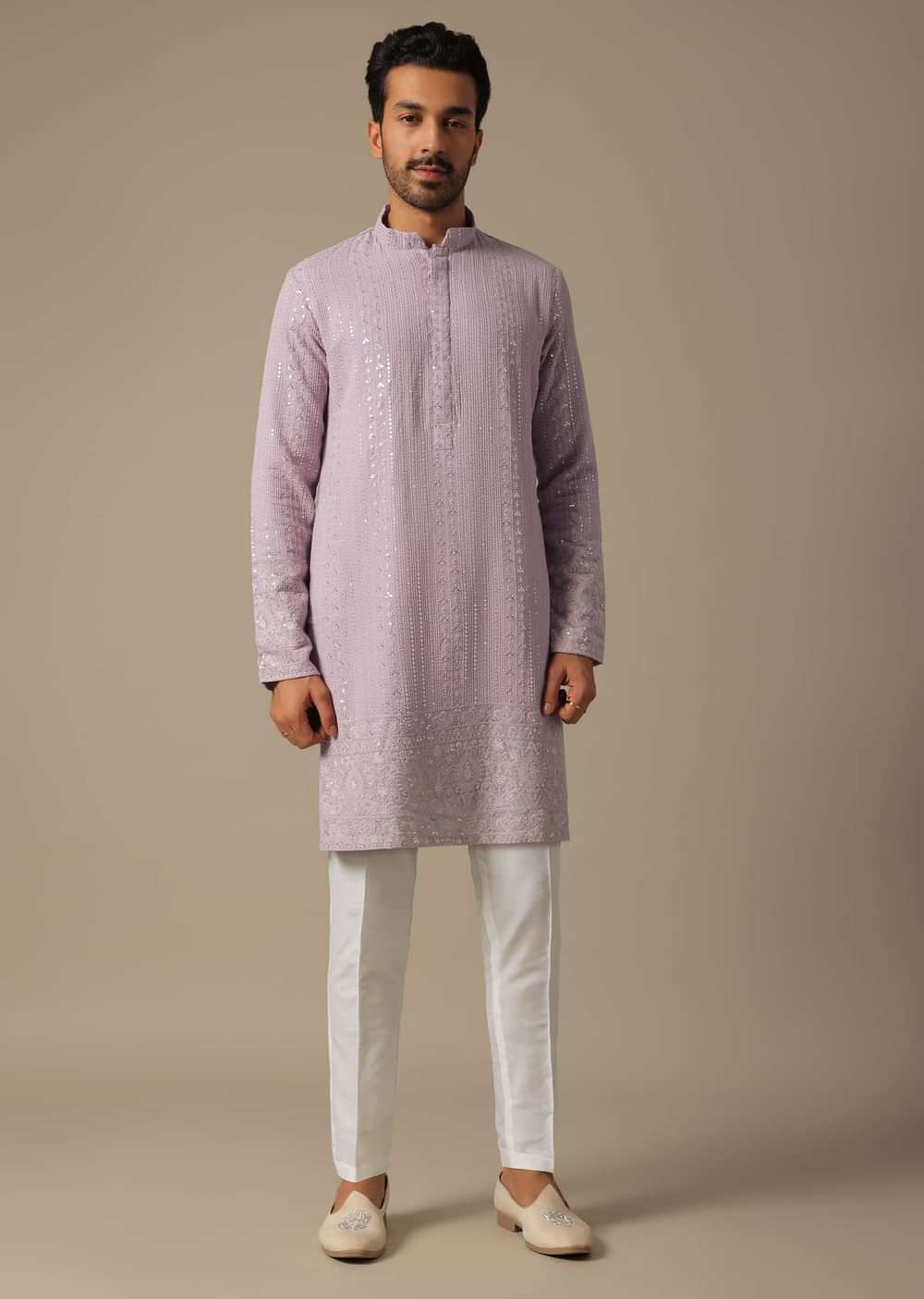 Purple Kurta Set For Festive Wear
