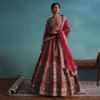 Fiery Red Embroidered Bridal Lehenga With 12 Kali And Floral Hand Embroidery