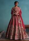 Fiery Red Embroidered Bridal Lehenga With 12 Kali And Floral Hand Embroidery